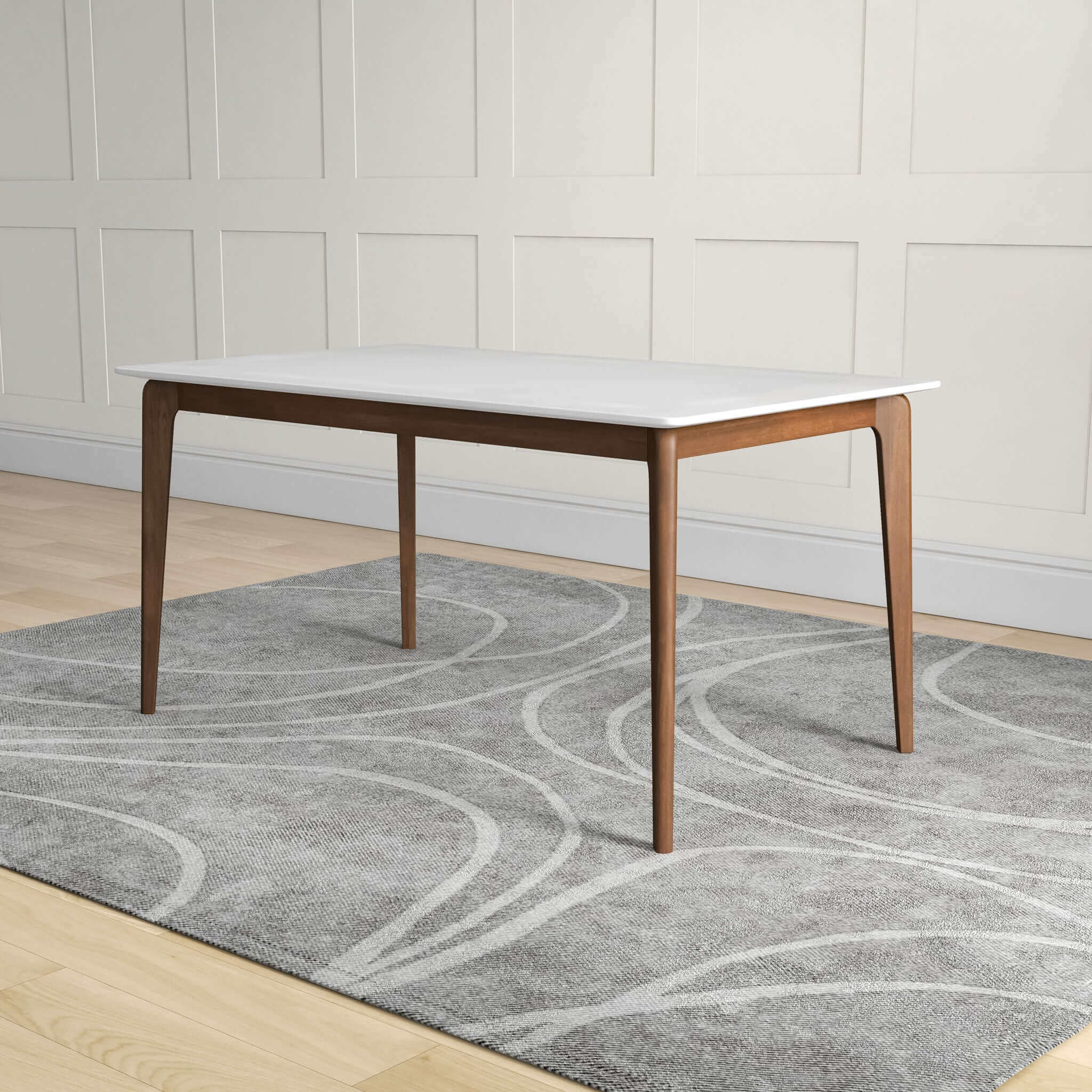 Lindsey  Solid Wood White Top Dining Table - Image 5