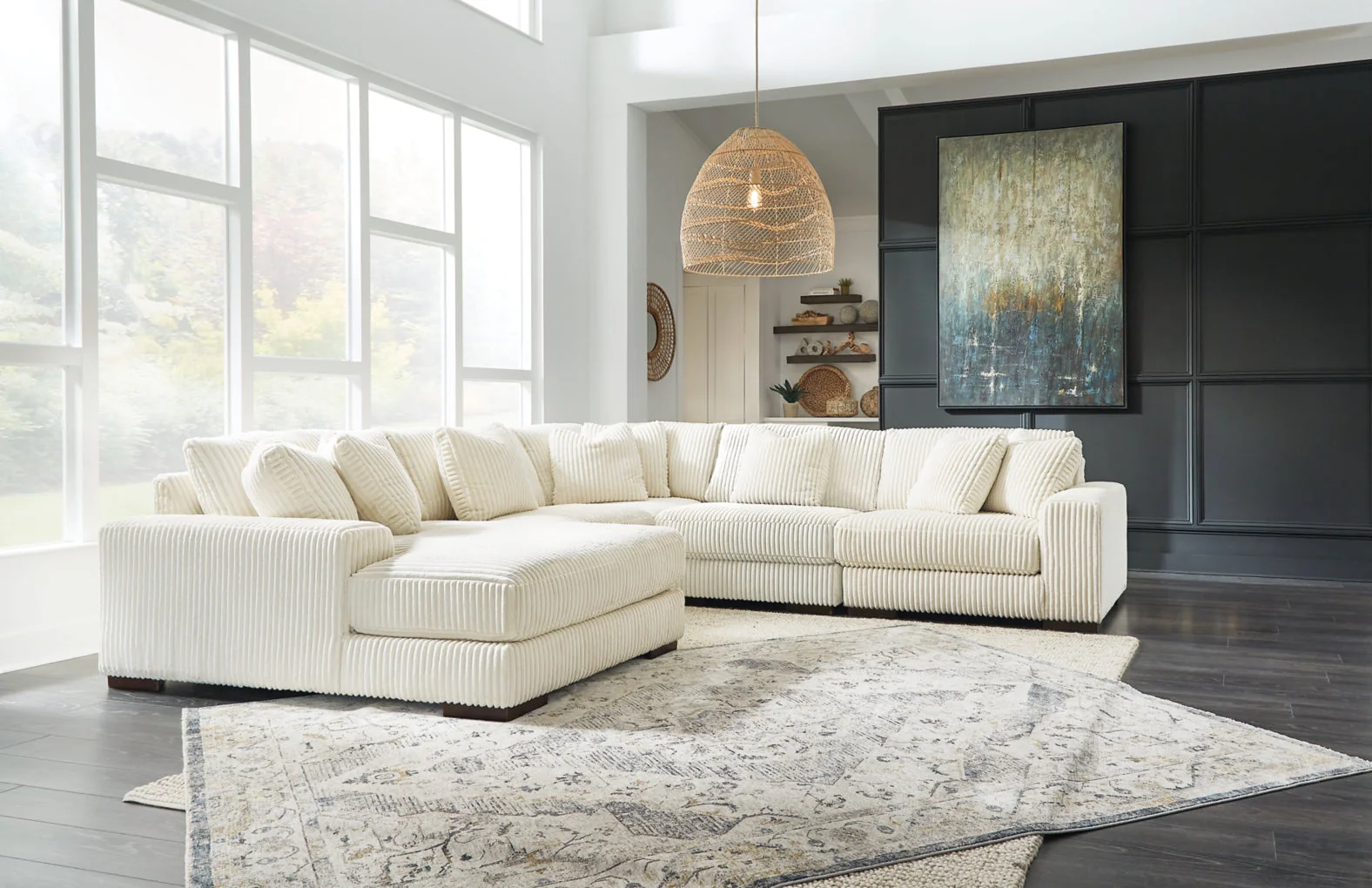 Lindyn 5-Piece Sectional with Chaise - Image 2