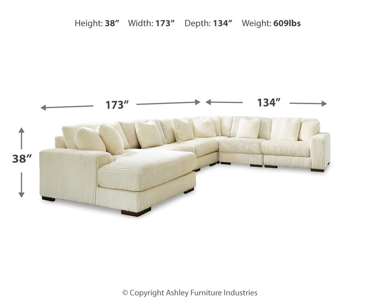 Lindyn 6-Piece Sectional with Chaise - Image 3