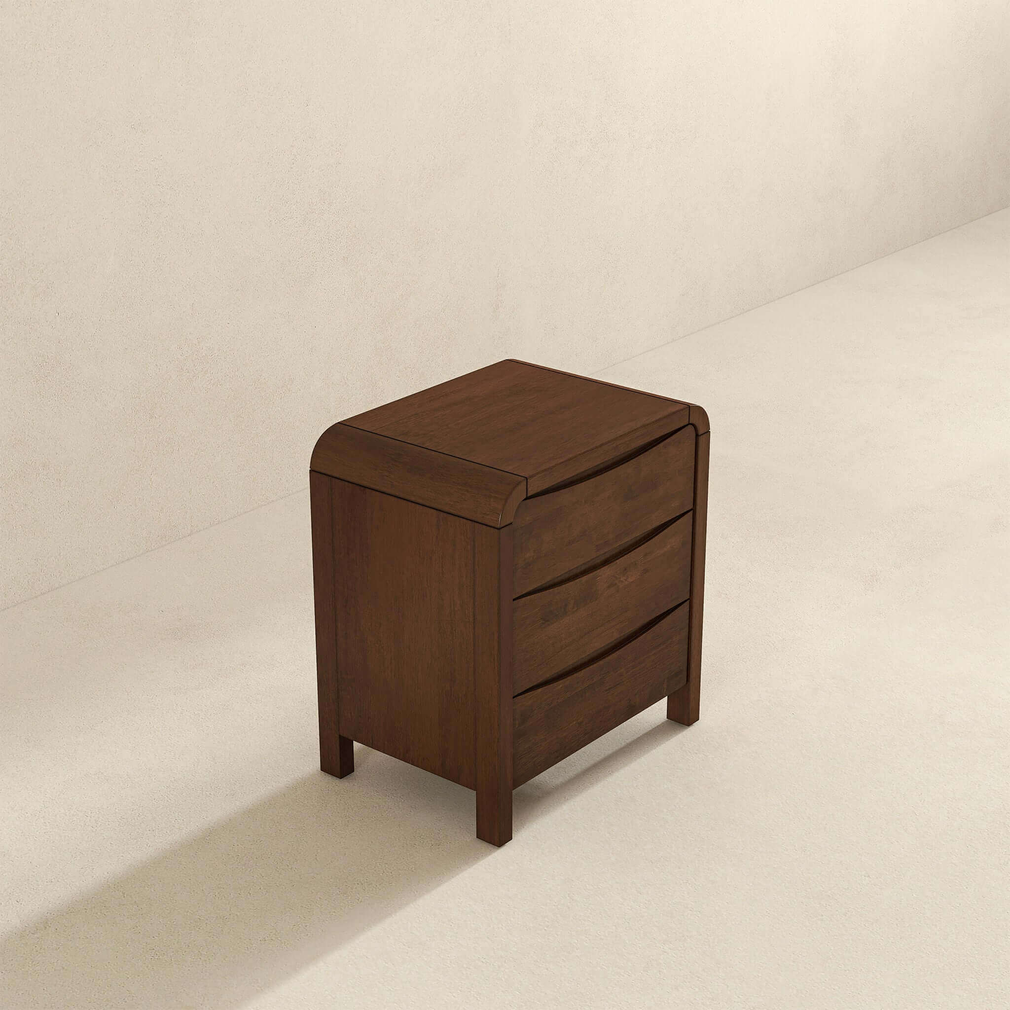 Lionel Mid Century Modern Solid Wood Nightstand 3-Drawer Bed Side Table - Image 3
