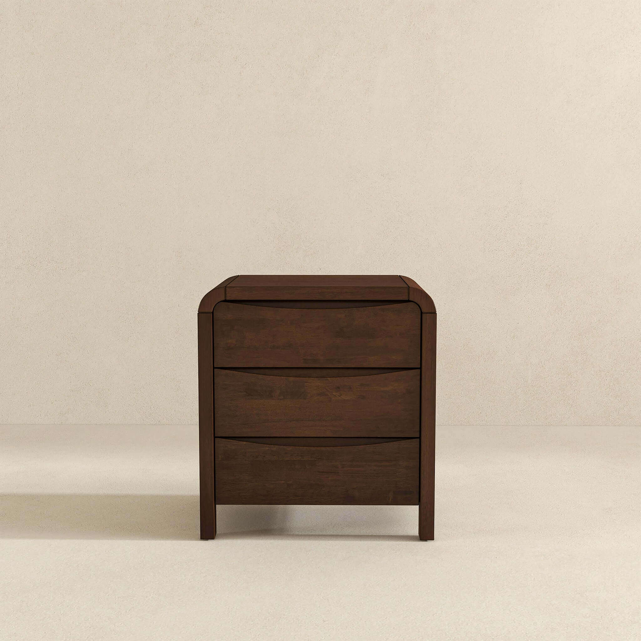 Lionel Mid Century Modern Solid Wood Nightstand 3-Drawer Bed Side Table - Image 4