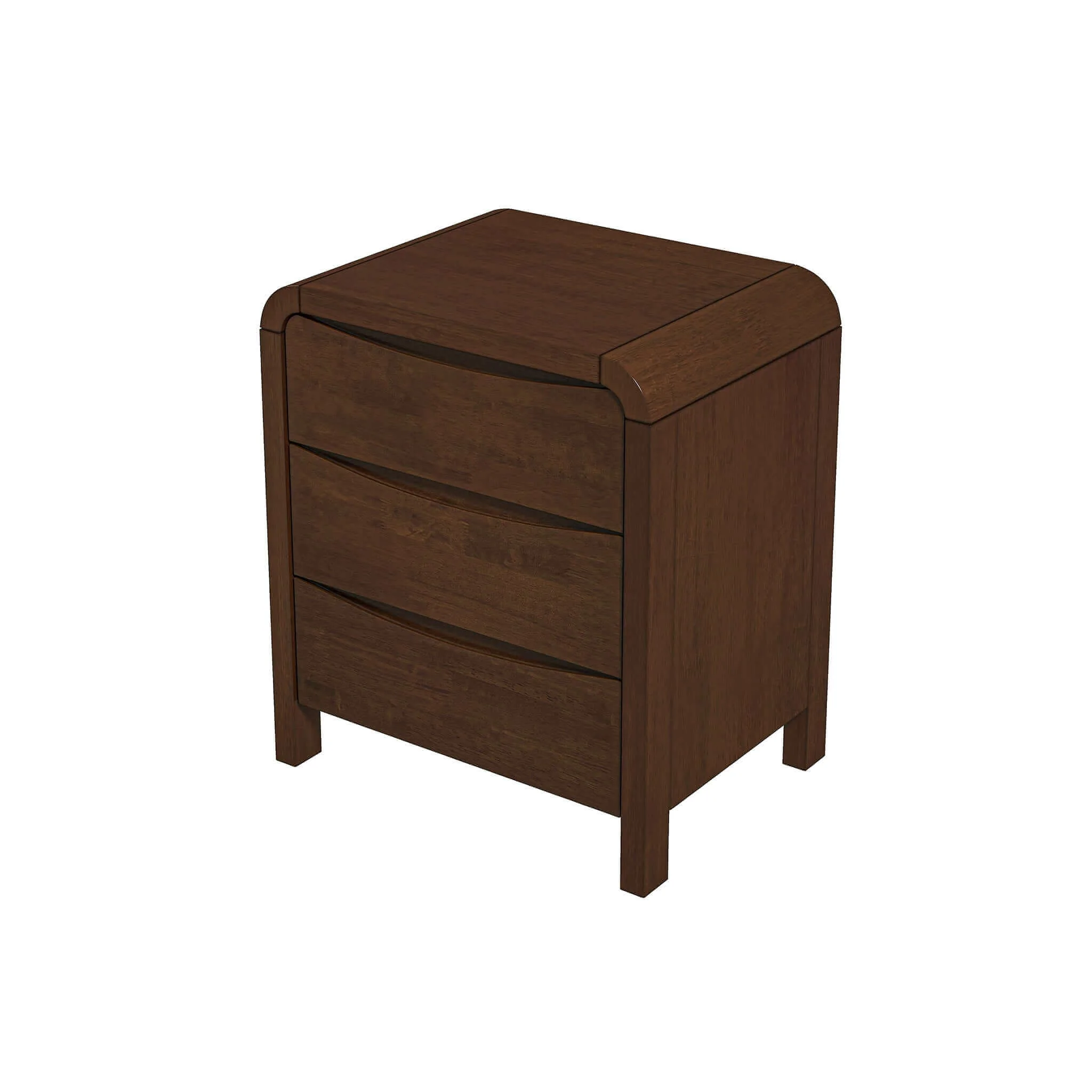 Lionel Mid Century Modern Solid Wood Nightstand 3-Drawer Bed Side Table - Image 6