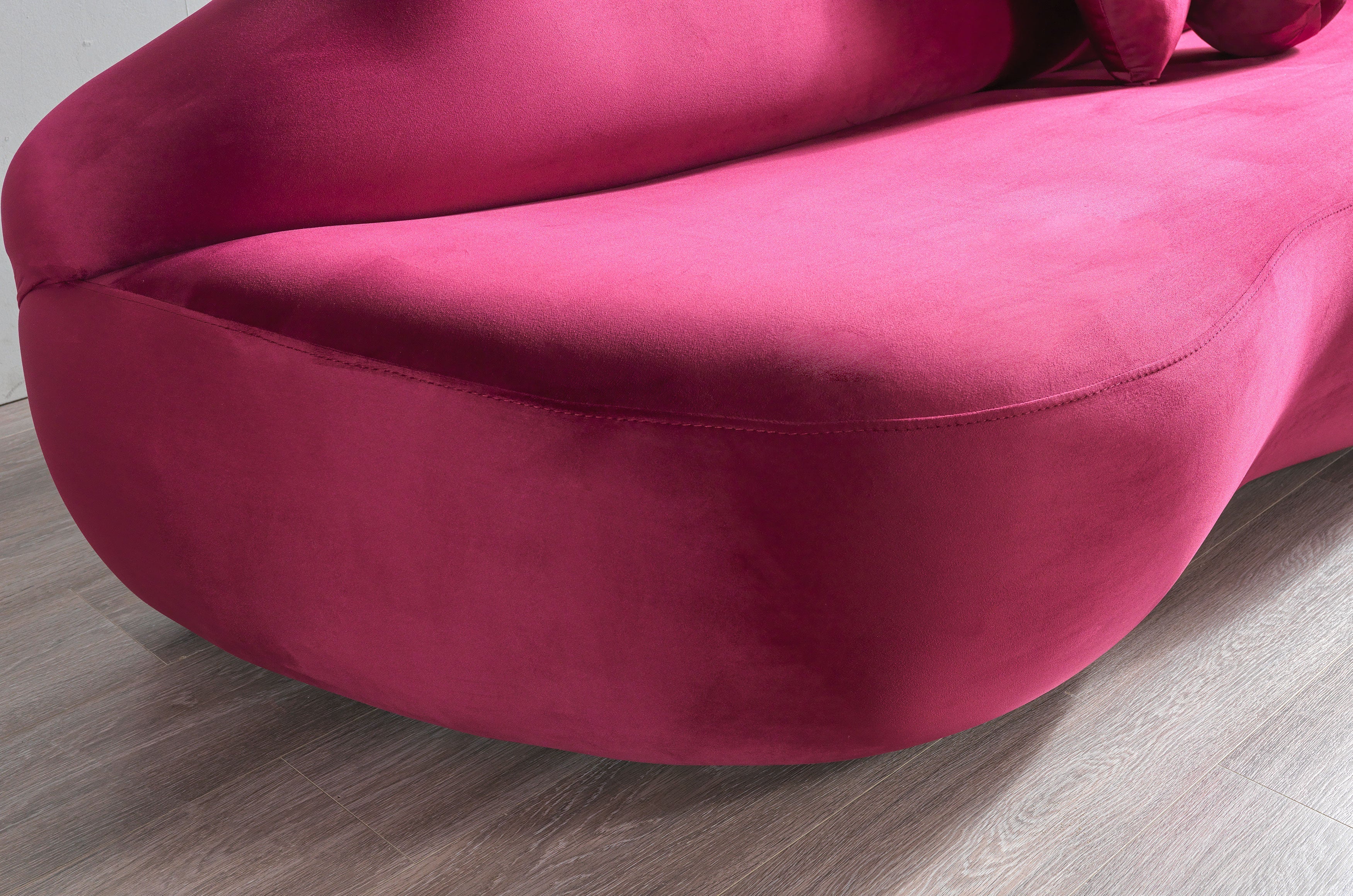 Lips Maroon Velvet Loveseat 81" - Image 5