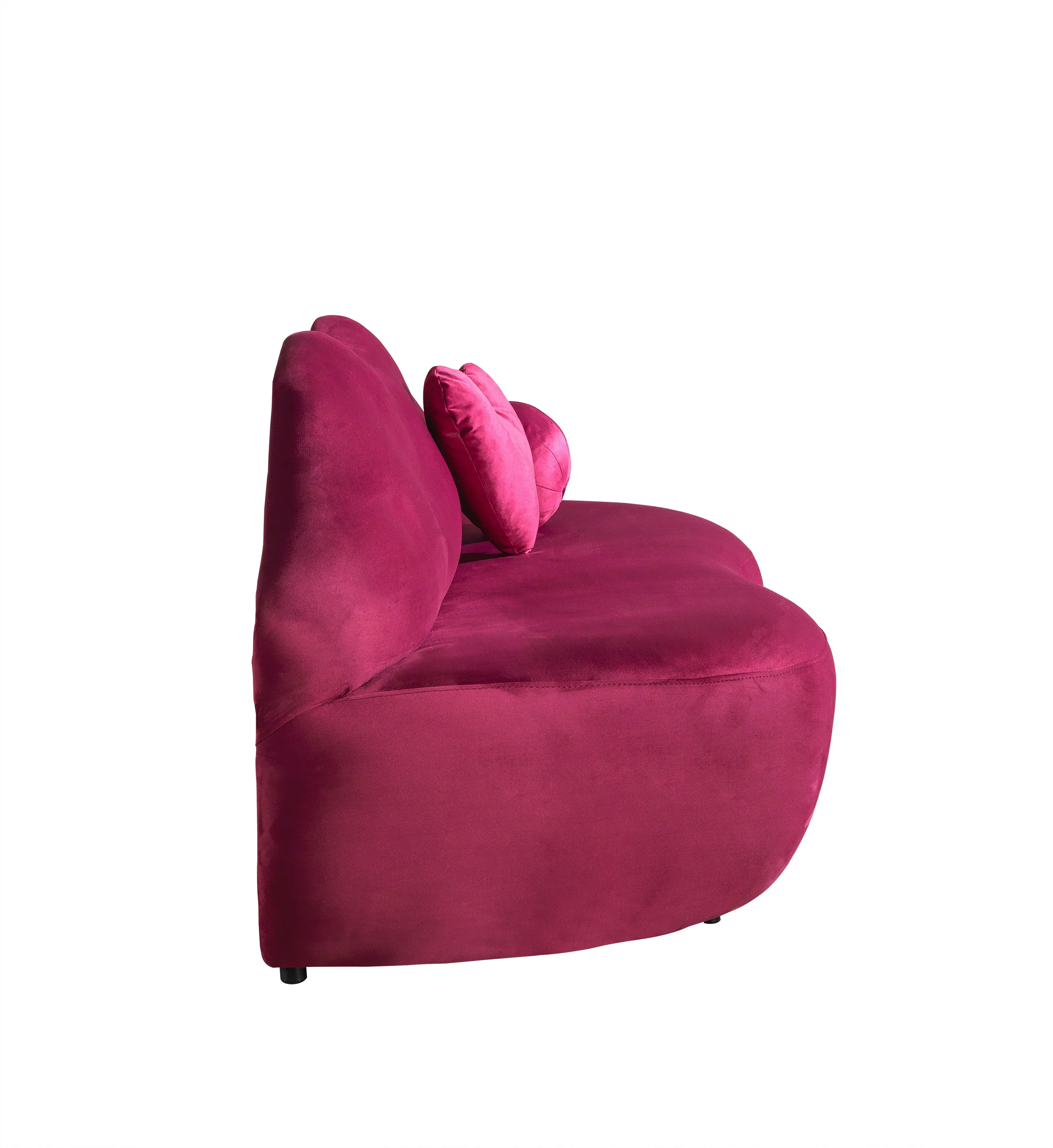 Lips Maroon Velvet Loveseat 81" - Image 8