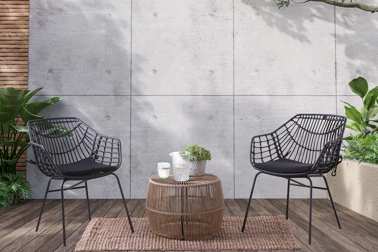 Livana Black Patio Chair (Set of 2) - Image 2