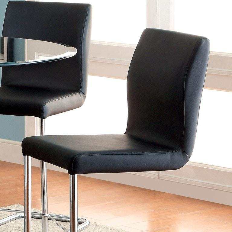 Lodia Black & Chrome Counter Ht. Chair (Set of 2) - Image 2