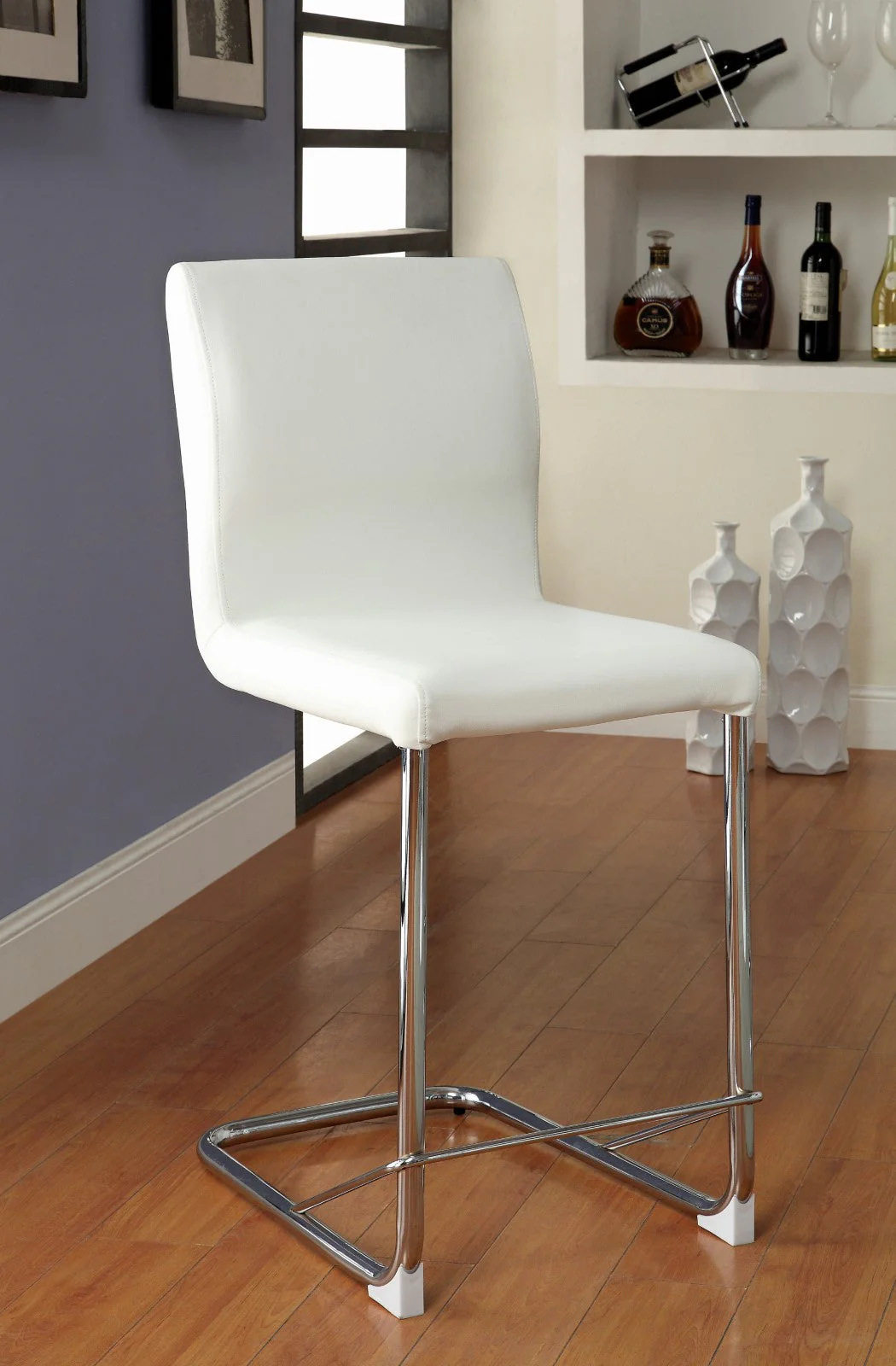 Lodia White 5 Pc. Round Counter Height Dining Room Set - Image 4