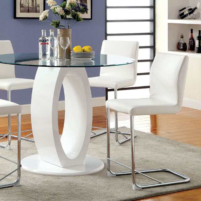 Lodia White Round Counter Height Table - Image 3