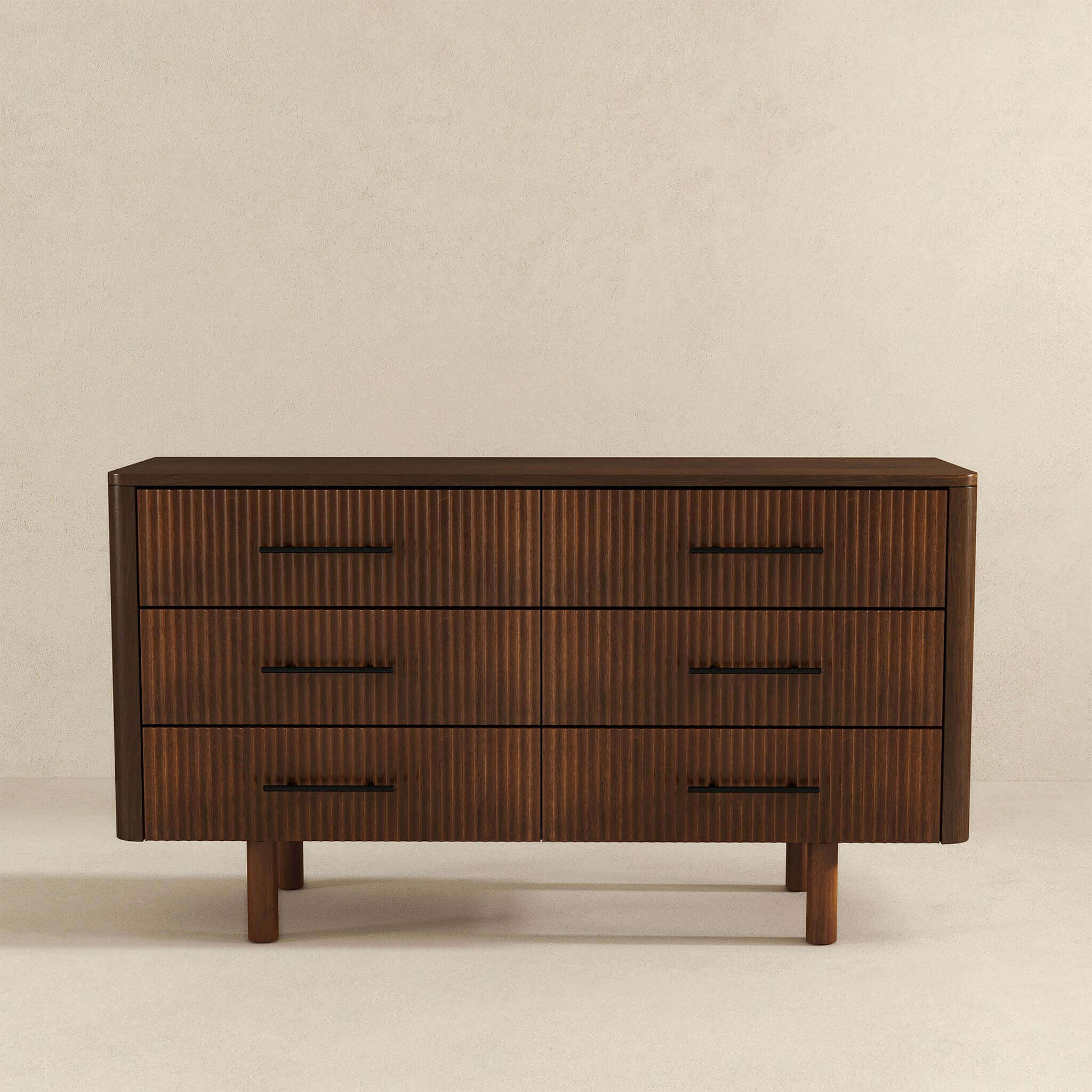 Logan Mid Century Modern Walnut Dresser With 6 Drawers - Image 2