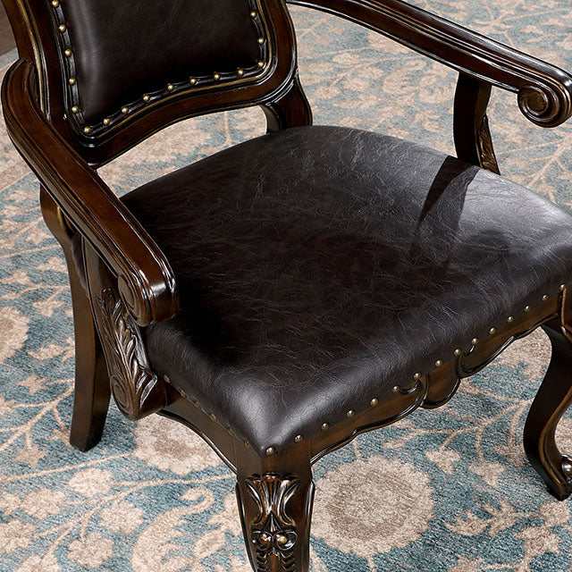 Lombardy Walnut/Dark Brown Arm Chair - Image 4