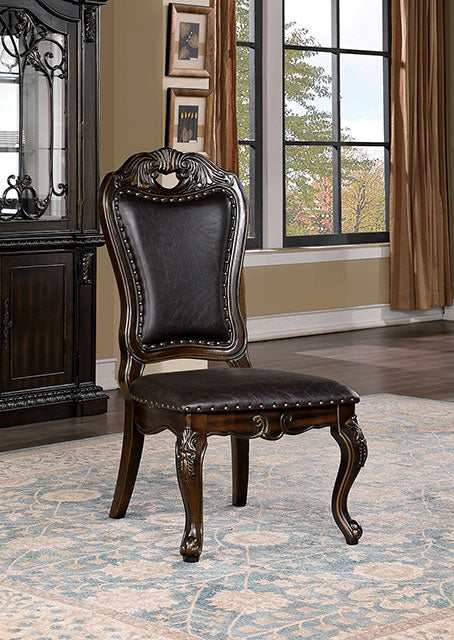 Lombardy Walnut/Dark Brown Side Chair - Image 2