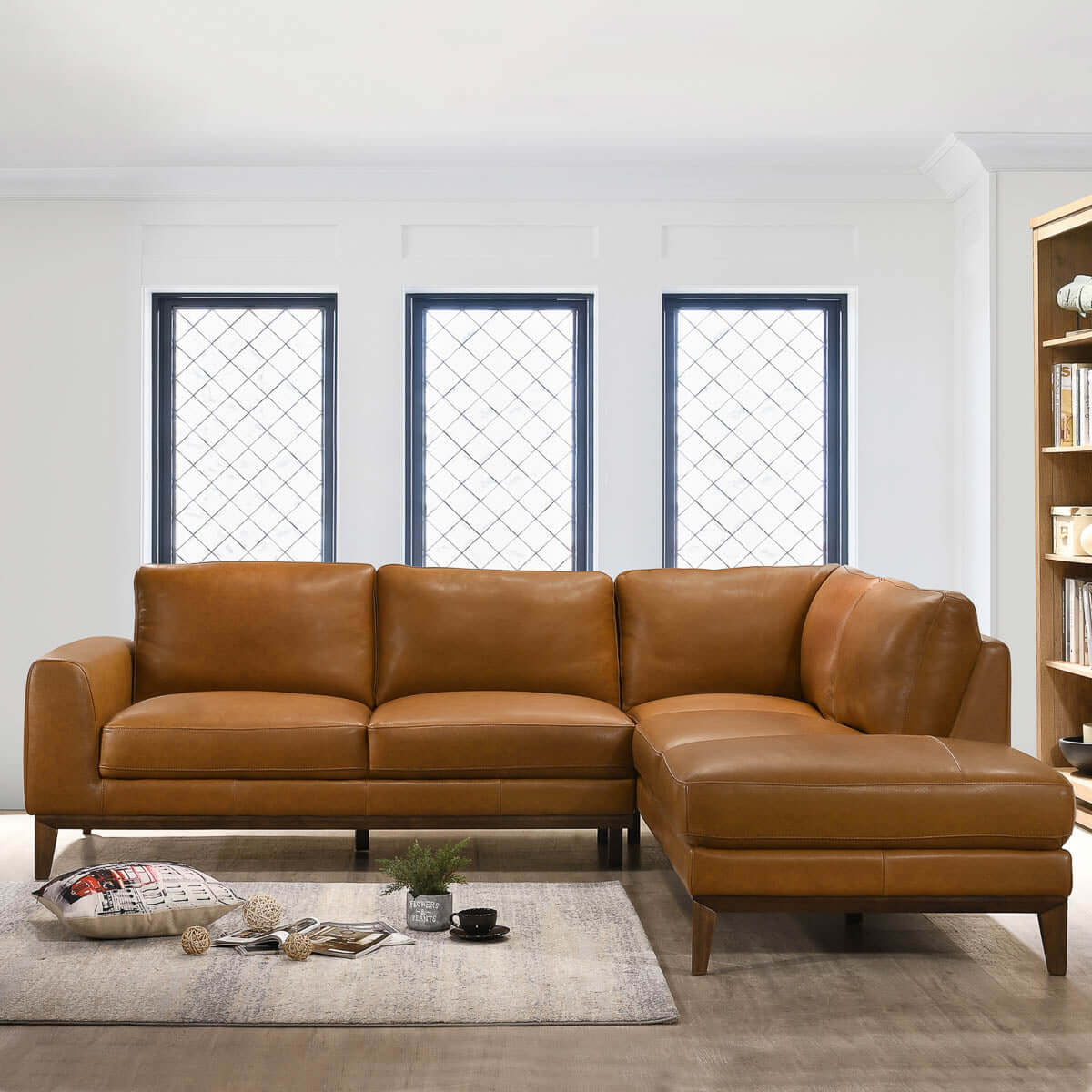 London Leather Sectional Sofa Right Facing - Image 3