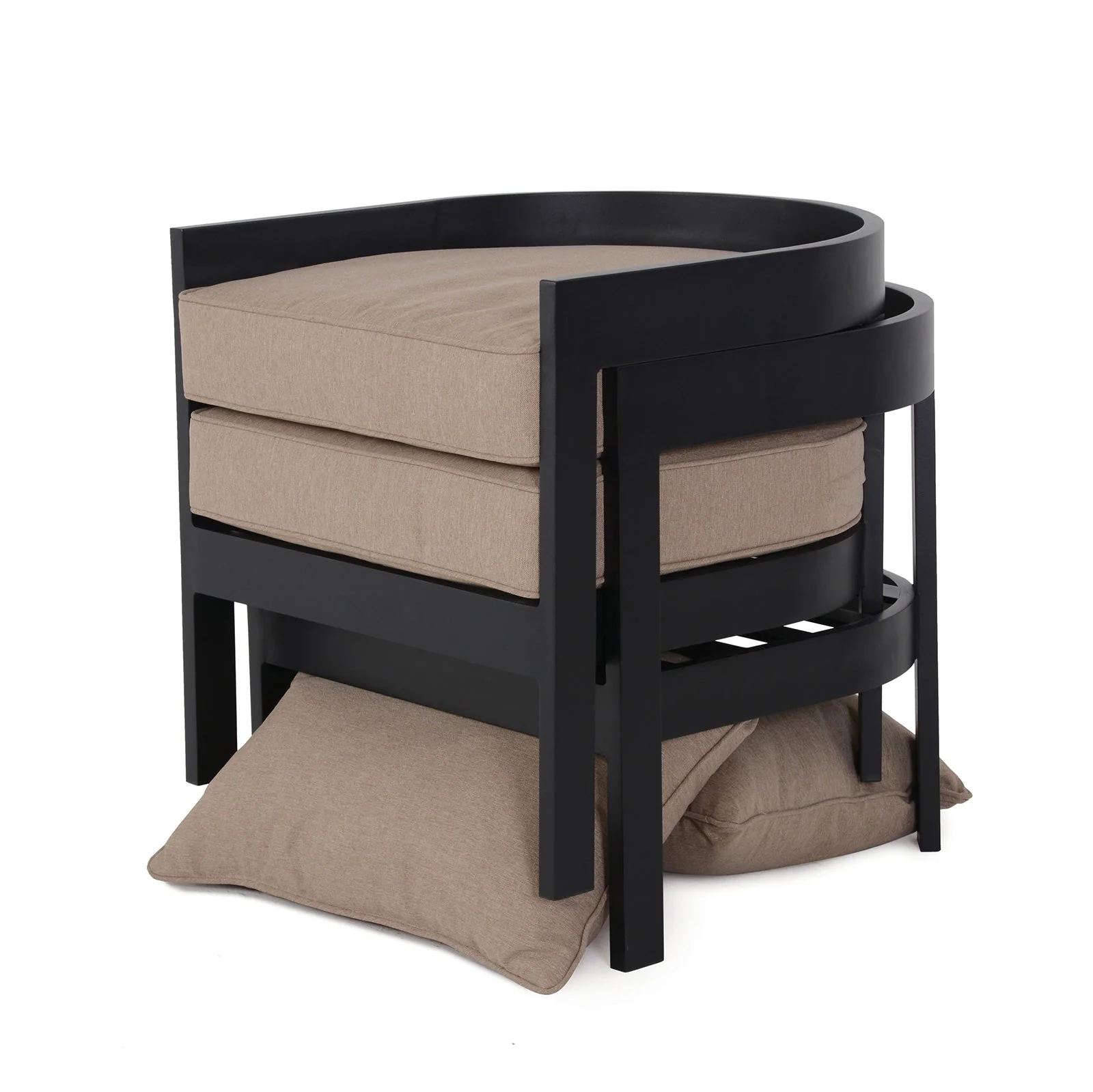 Lotus Black/Light Brown Table Set - Image 2