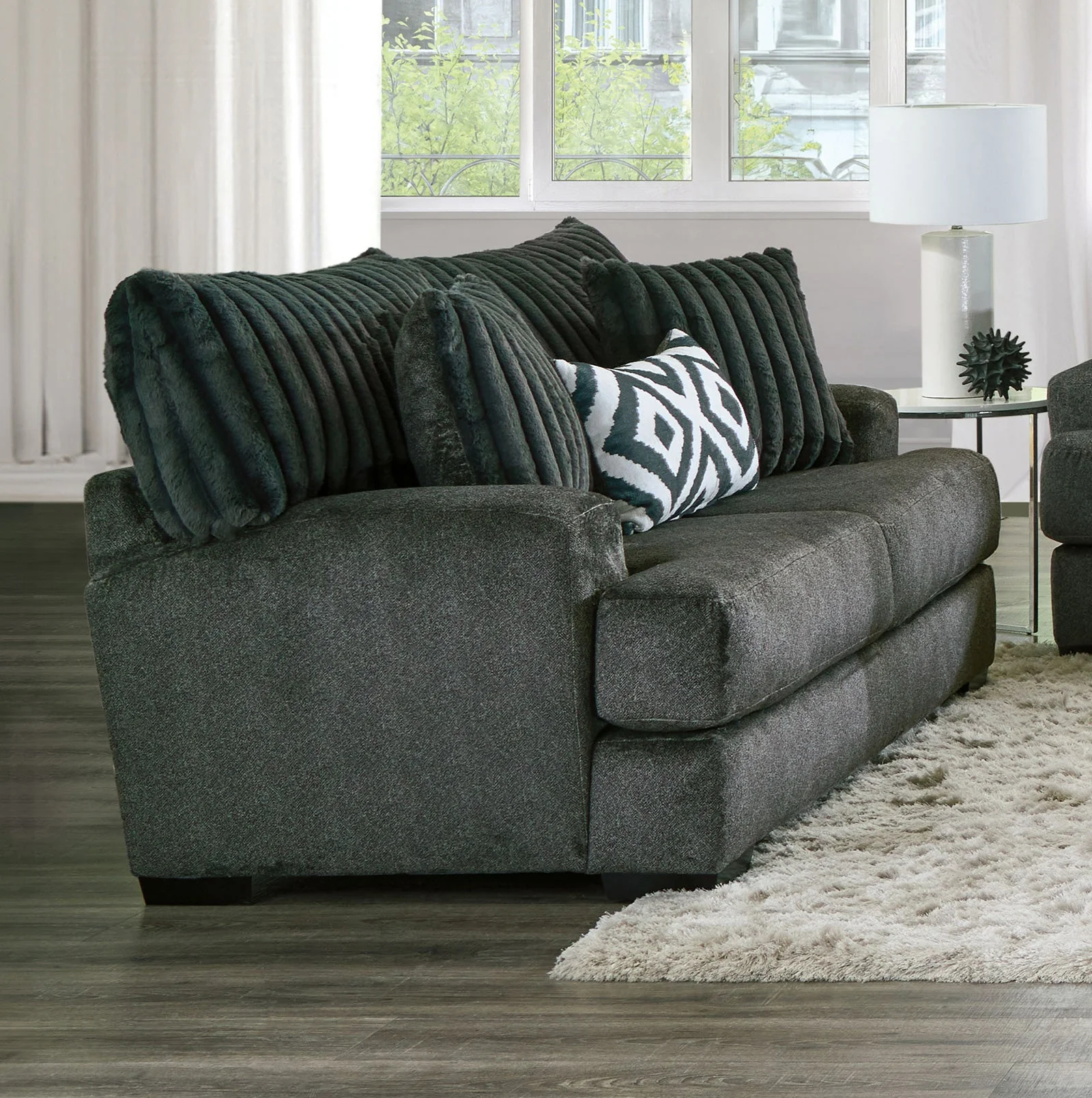 Loughlin Gun Metal Loveseat - Image 2