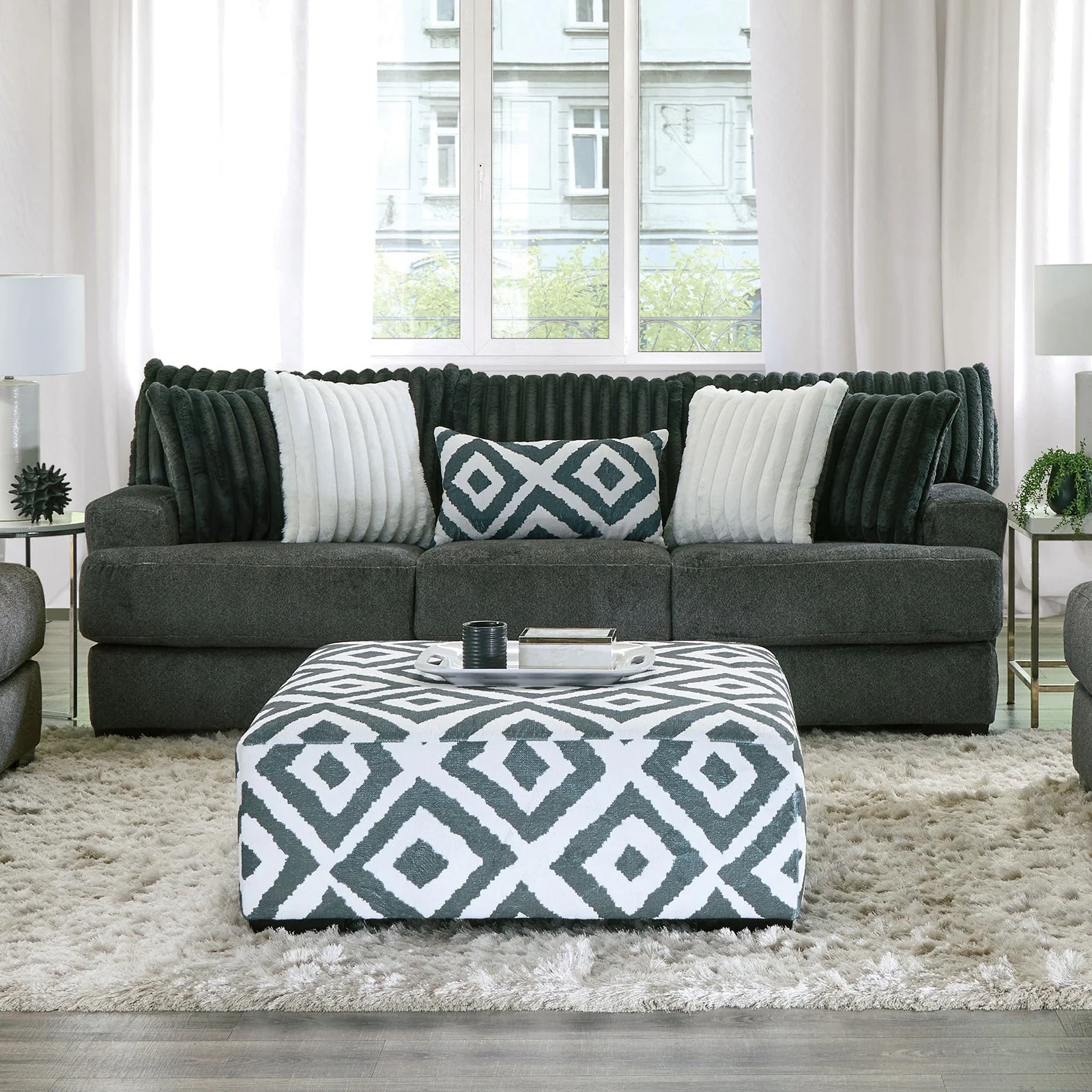 Loughlin Gun Metal Sofa - Image 2