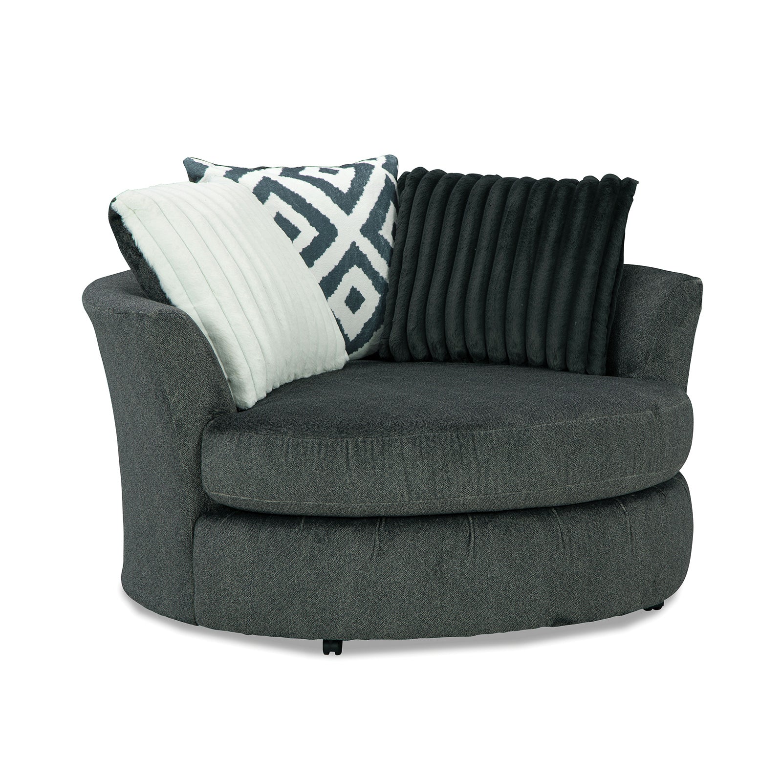 Loughlin Gun Metal Swivel Chair - Image 2