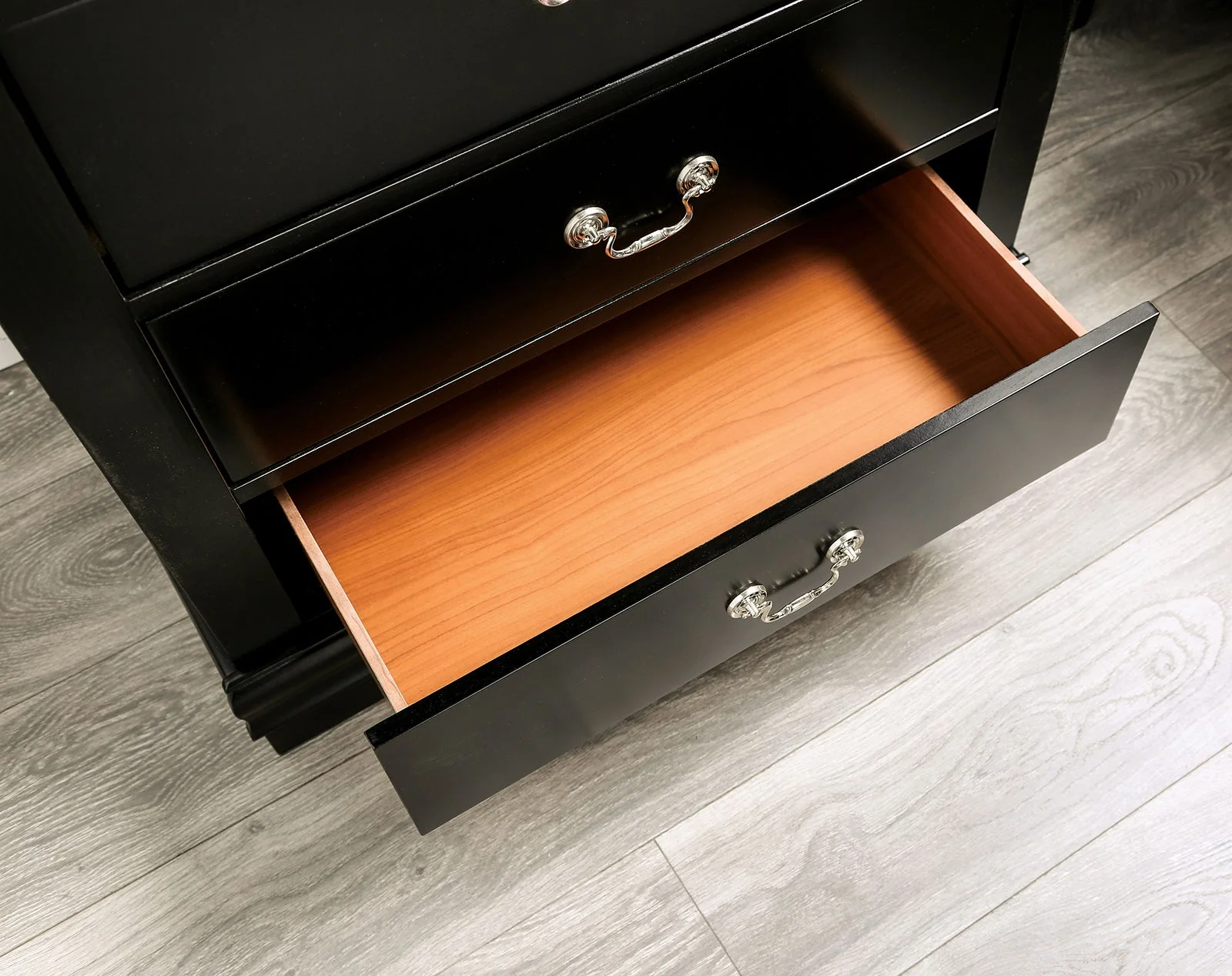 Louis Philippe Black Nightstand - Image 4