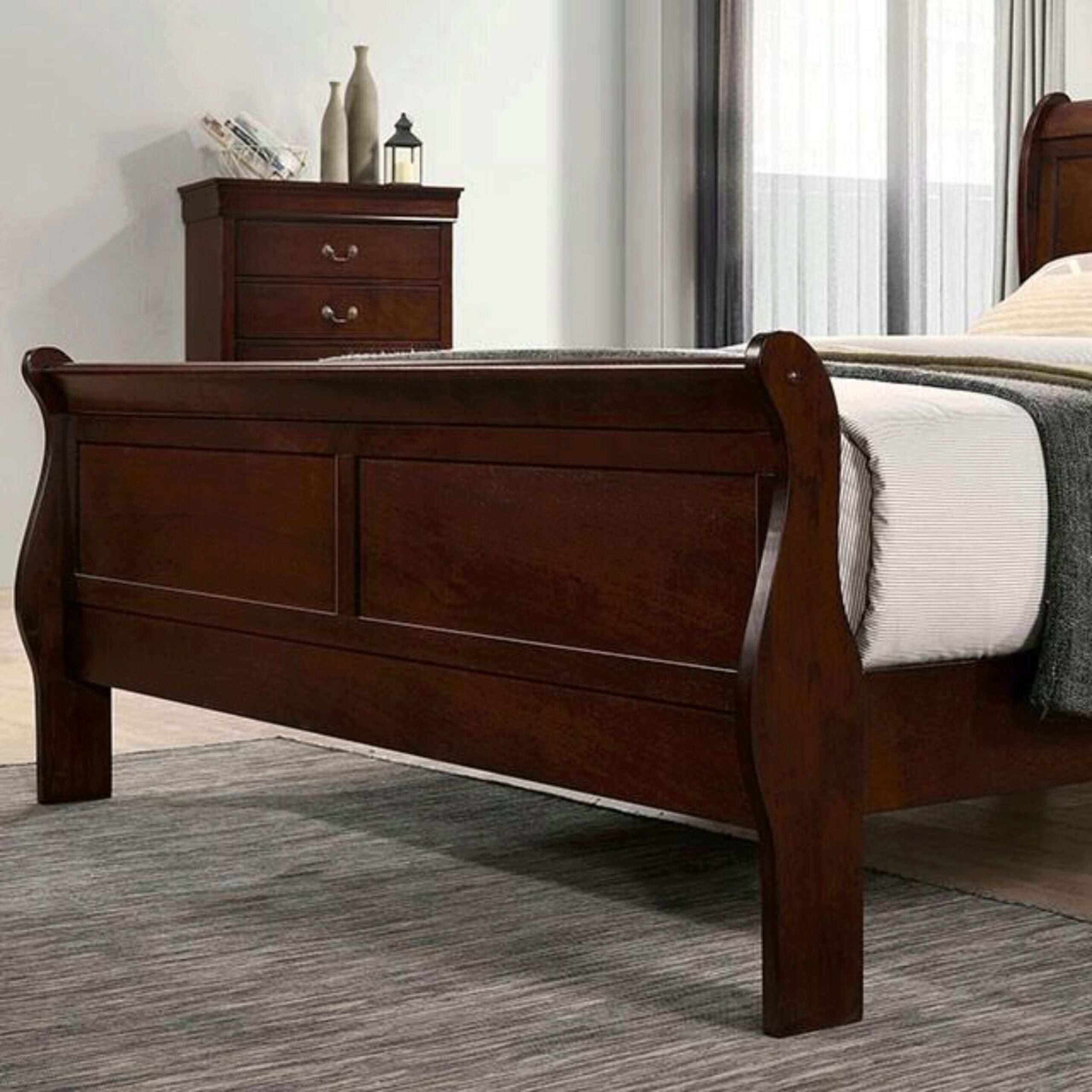 Louis Philippe Cherry E.King Bed - Image 3