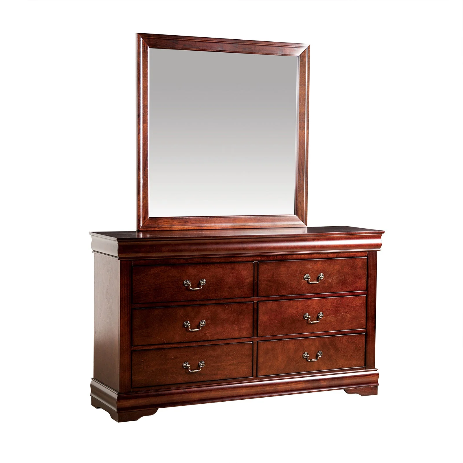 Louis Philippe Dark Cherry 5 Pc. Queen Bedroom Set w/ 2NS - Image 5