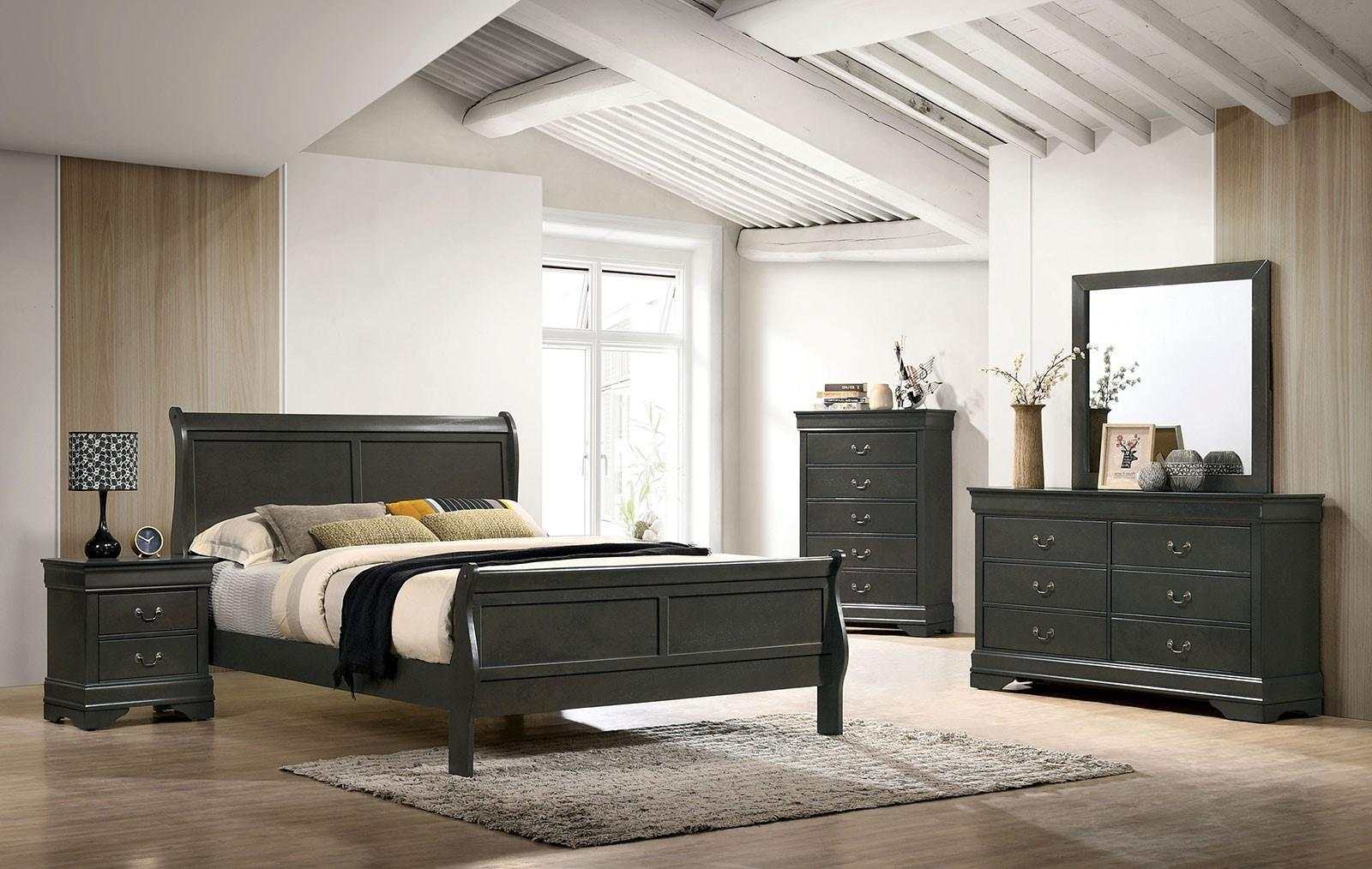 Louis Philippe Gray E.King Bed - Image 4