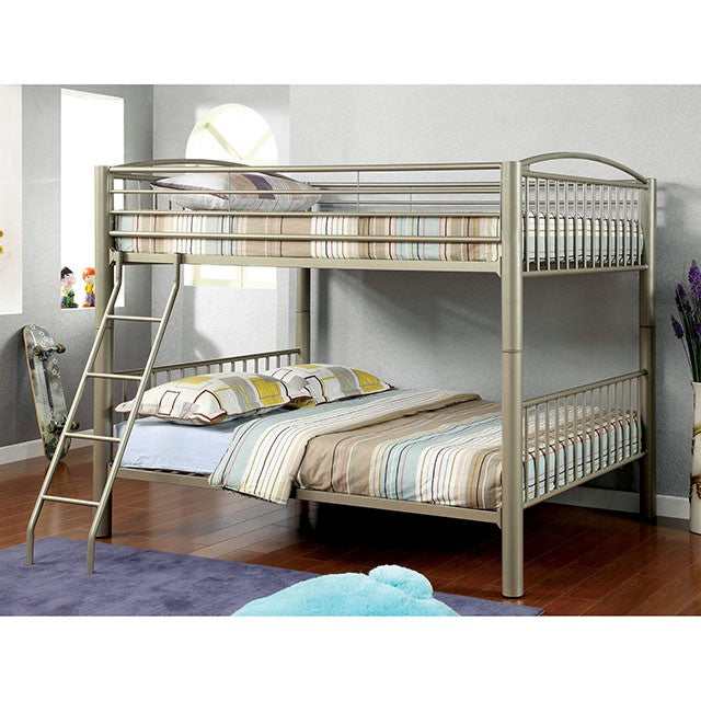 Lovia Metallic Gold Full/Full Bunk Bed - Image 3