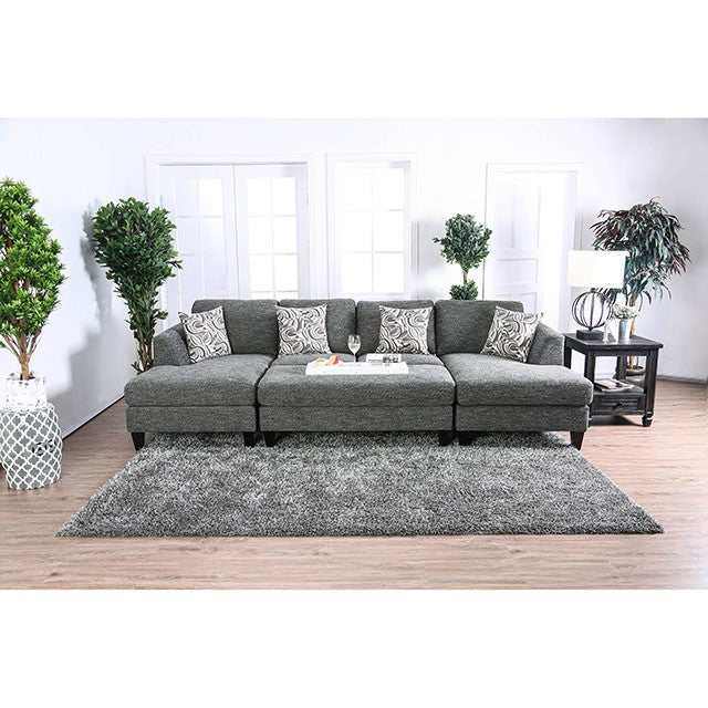 Lowry Gray Sectional & Ottoman - Image 5