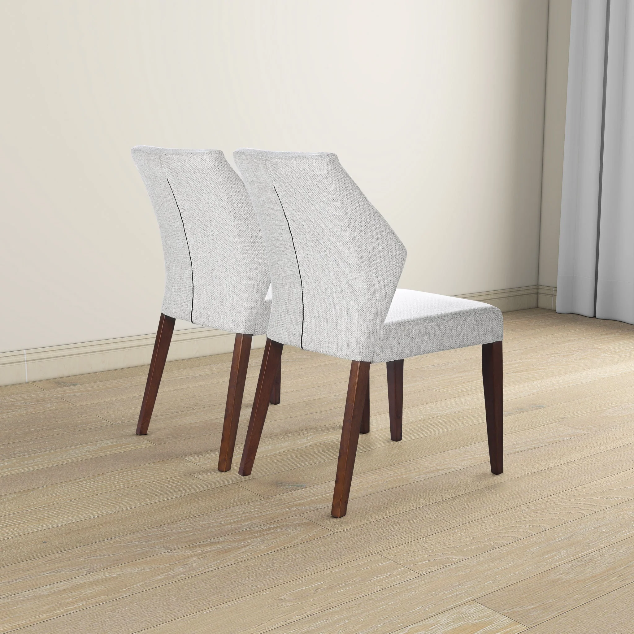 Luca Light Grey Fabric Dining Chair (Set Of 2) - Image 2