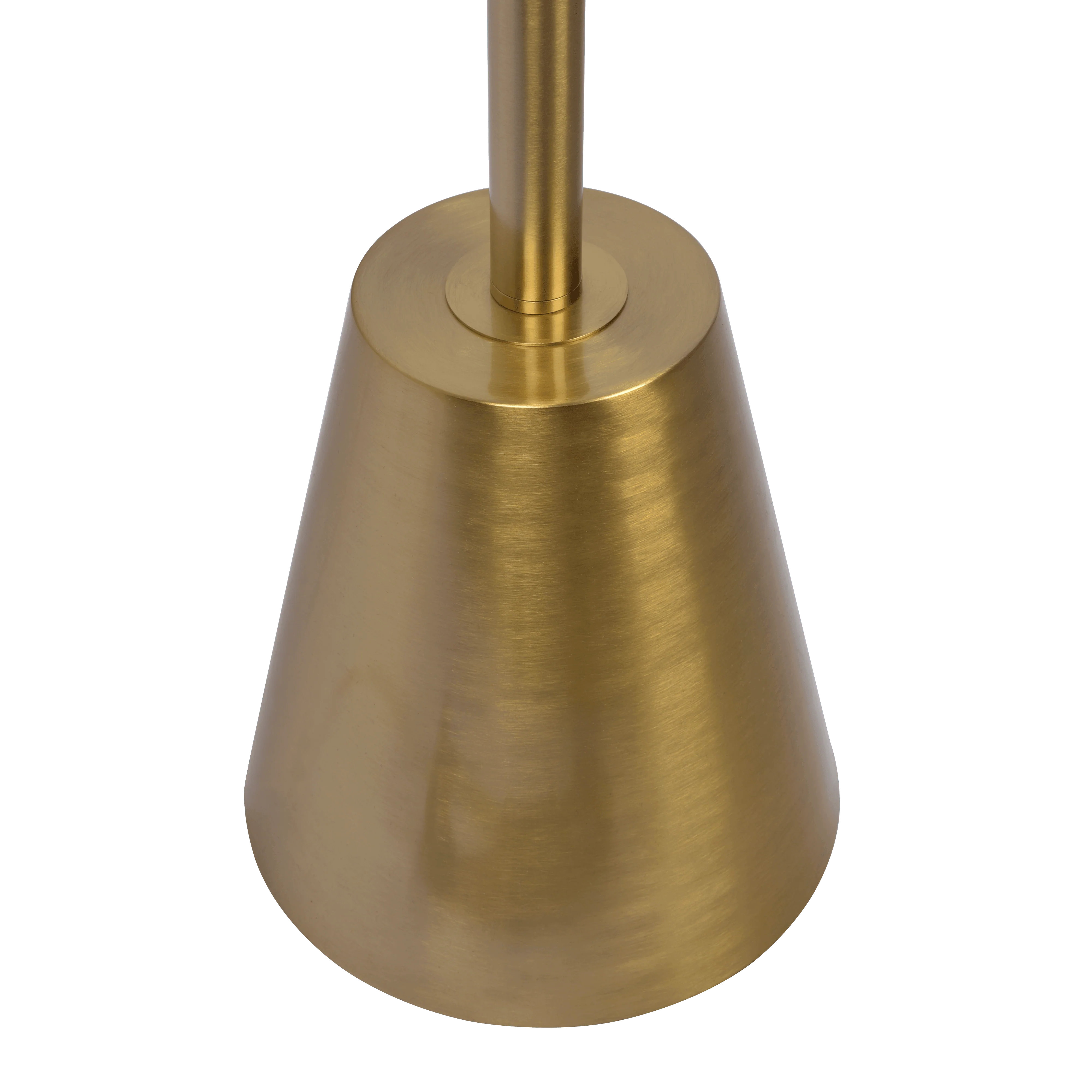 Lumina Brassed Gold Floor Lamp with Rotary Switch Triple Spots Metal Cone Base - Image 4