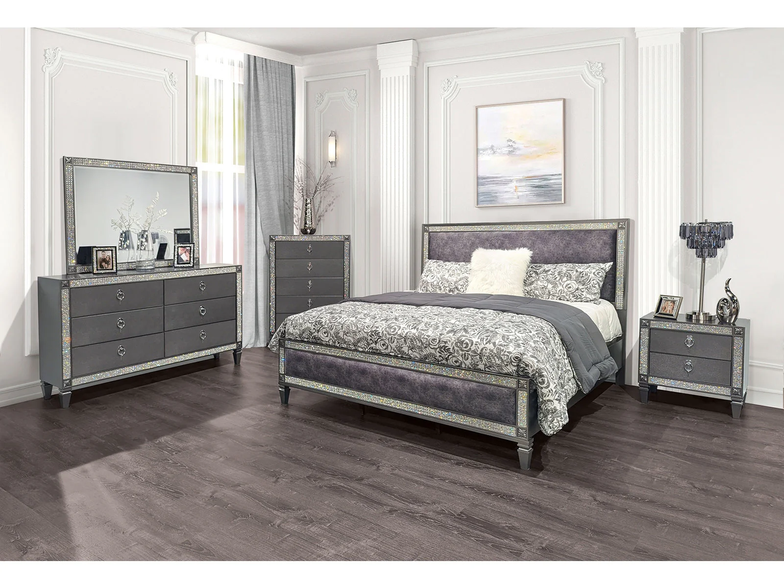 Lyanne Gray Queen Bed - Image 2