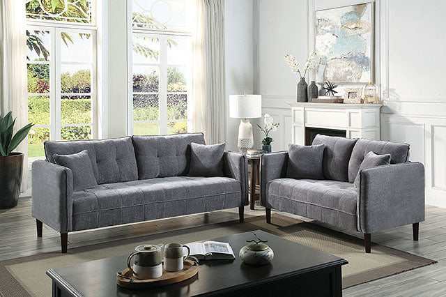 Lynda Dark Gray Loveseat w/ Pillows - Image 2