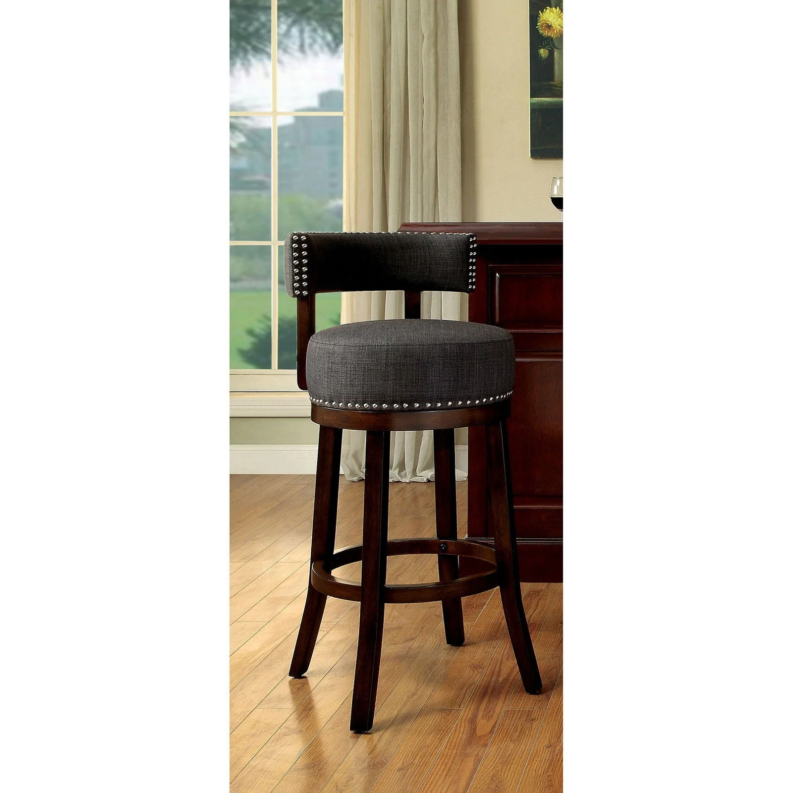 Lynsey Dark Oak/Gray 29" Bar Stool - Image 2