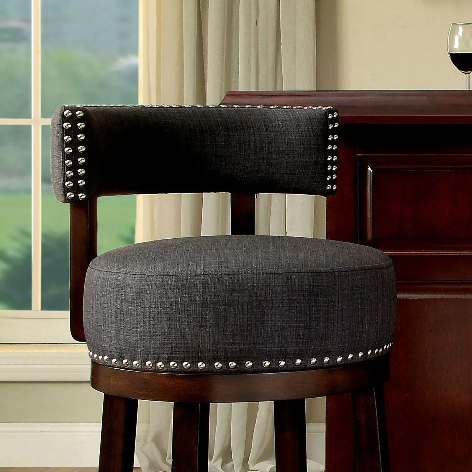 Lynsey Dark Oak/Gray 29" Bar Stool - Image 3
