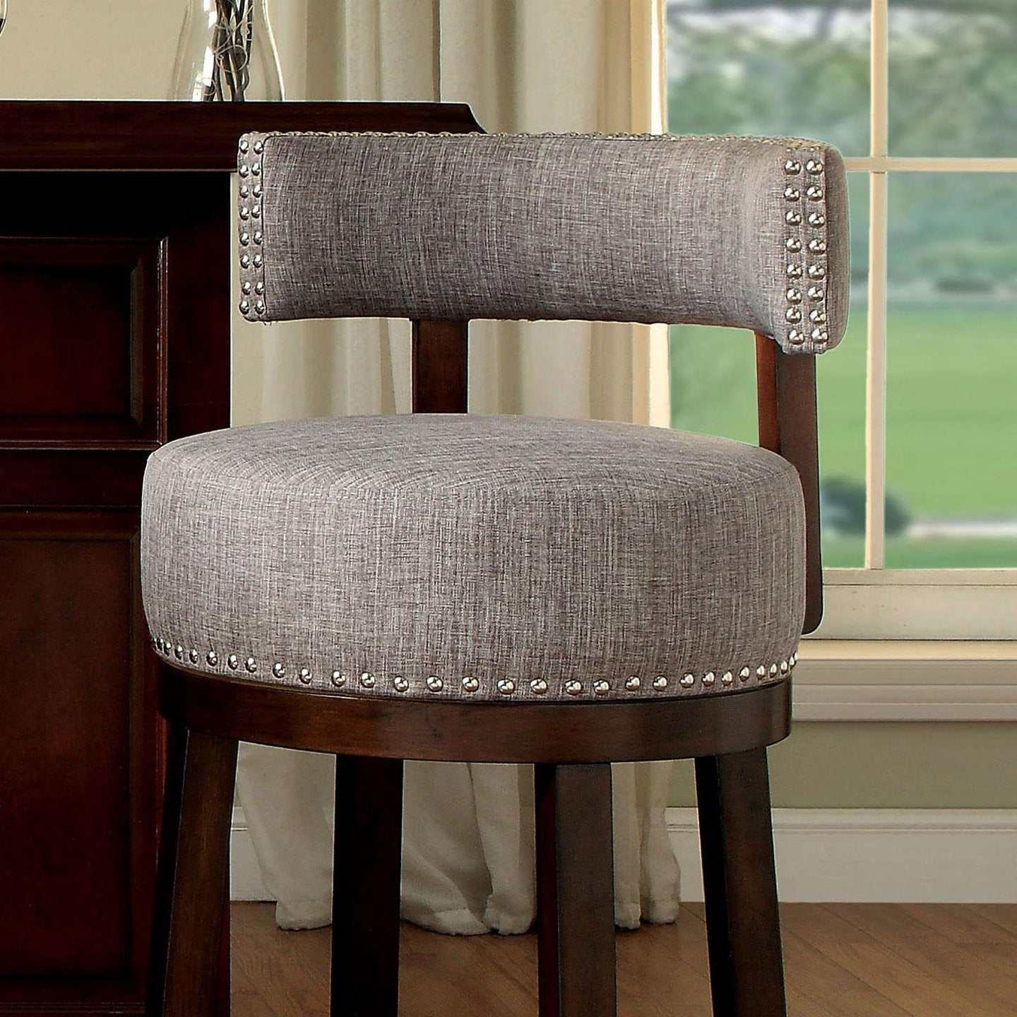 Lynsey Dark Oak/Light Gray Bar Stool (Set of 2) - Image 3