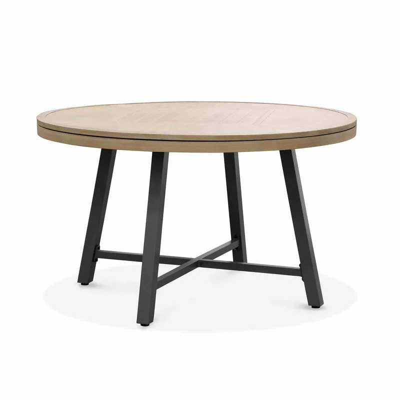 Lyon Black/Natural/Brown 5 Pc. Game Table Set w/ 4 Armless Chairs - Image 4