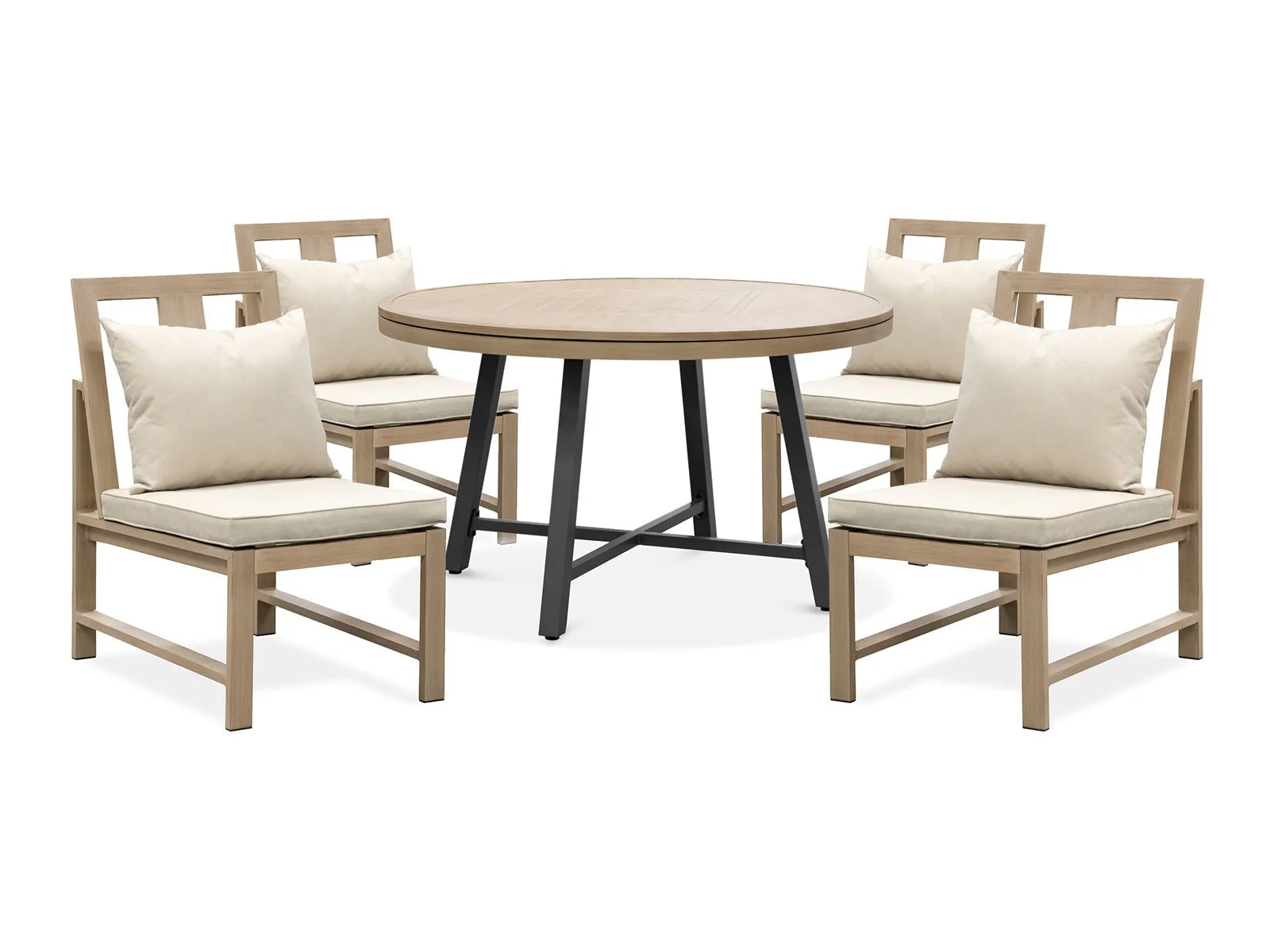 Lyon Gun Metal/Beige 7 Piece Patio Set