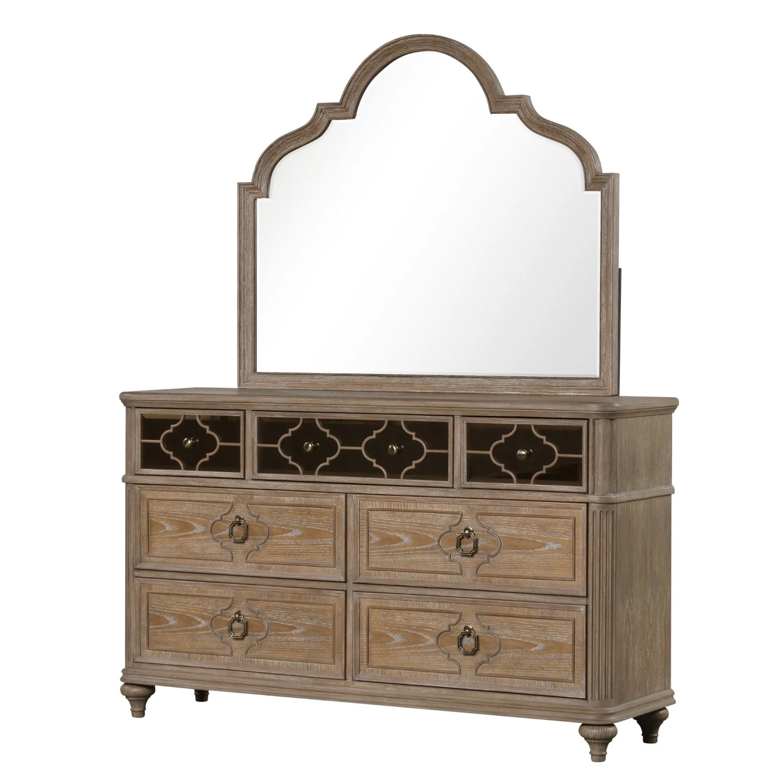 Lyris Rustic Oak Queen 5 Piece Bedroom Set w/2 Nightstands - Image 5