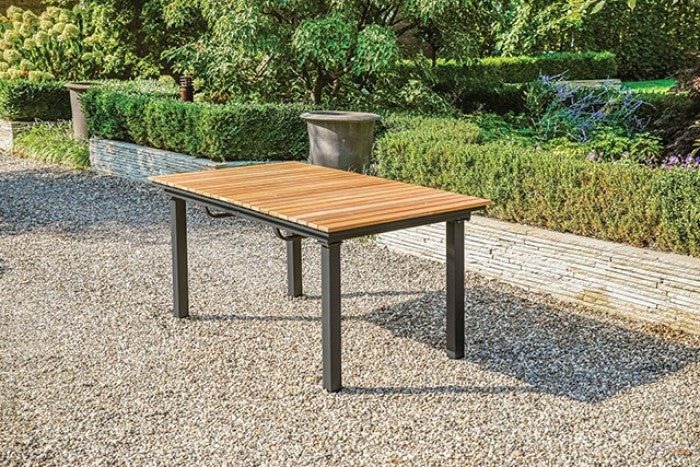 Mackay Beige/Natural Teak 5 Piece Patio Dining Set - Image 7
