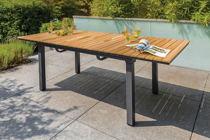 Mackay Beige/Natural Teak 7 Piece Patio Dining Set - Image 8