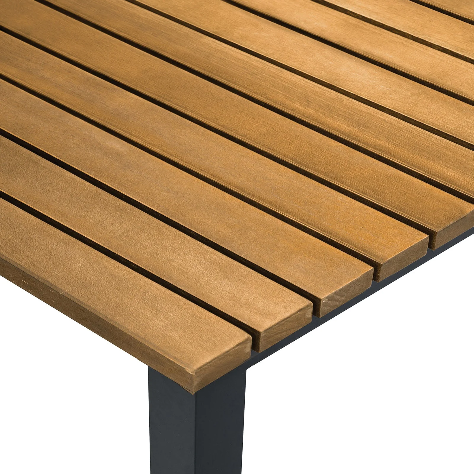 Mackay Gun Metal/Natural Teak Patio Dining Table - Image 2