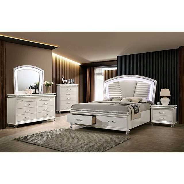 Maddie Pearl White/White California King Bed - Image 2