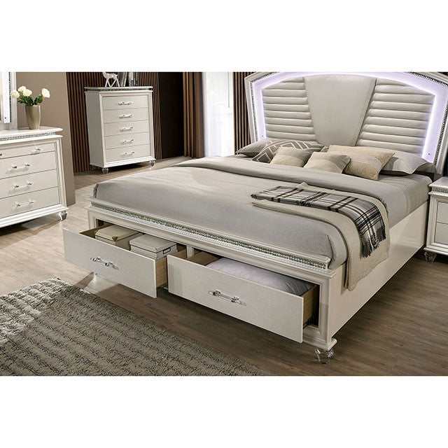 Maddie Pearl White/White Queen Bed - Image 3