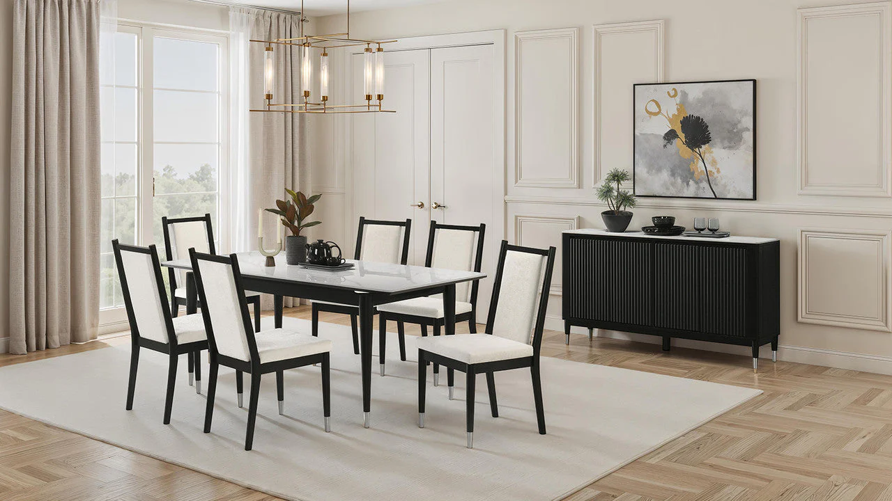Maidstone Black/White 5 Pc. Dining Table Set - Image 2
