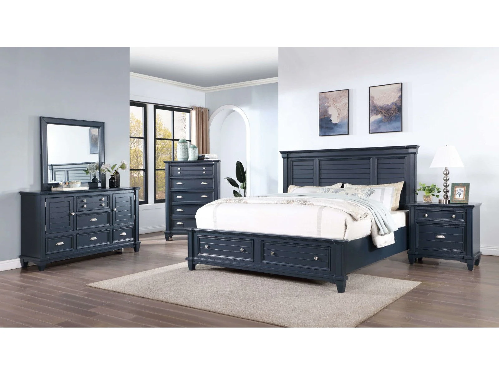 Manzanillo Slate Blue 4 Pc. Queen Bedroom Set