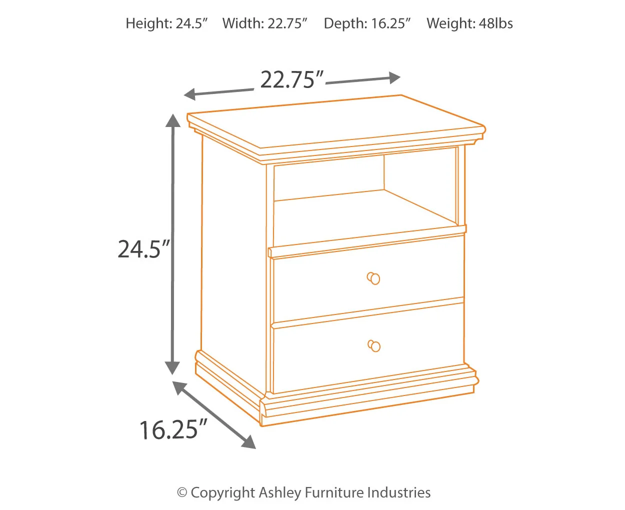 Maribel One Drawer Night Stand - Image 3