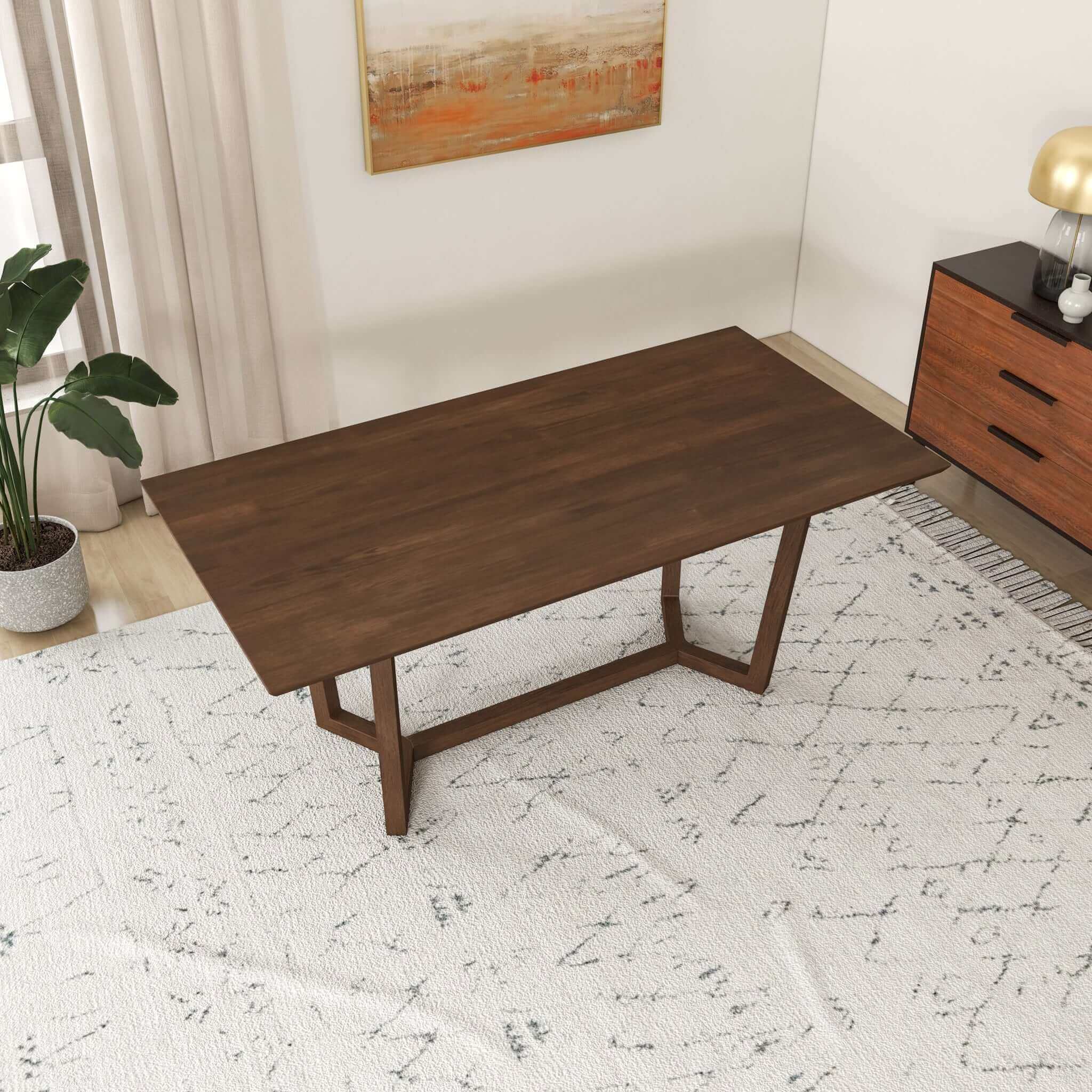 Marina  Solid Wood Dining Table In Brown - Image 3