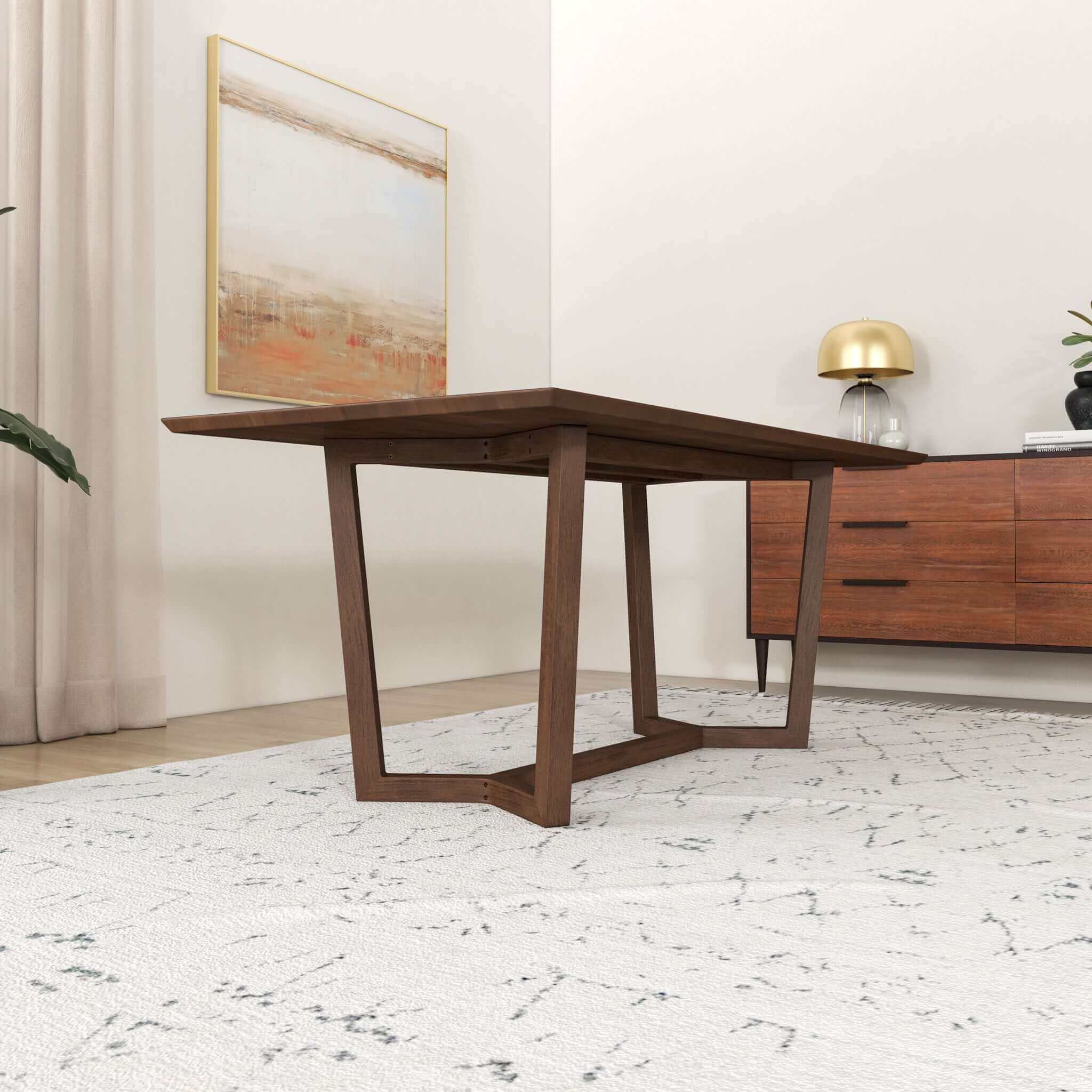 Marina  Solid Wood Dining Table In Brown - Image 4