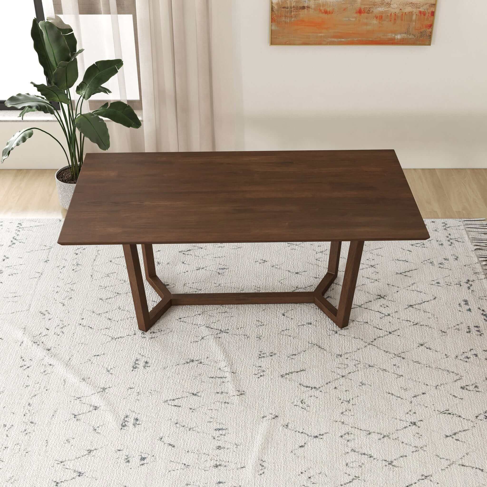Marina  Solid Wood Dining Table In Brown - Image 5