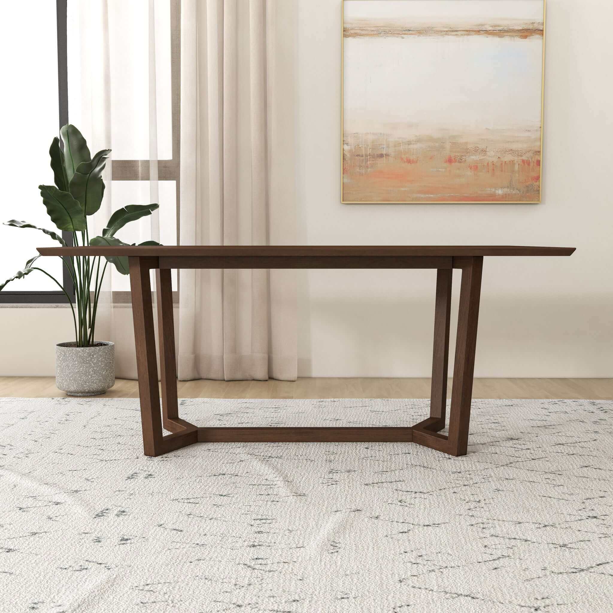 Marina  Solid Wood Dining Table In Brown - Image 6