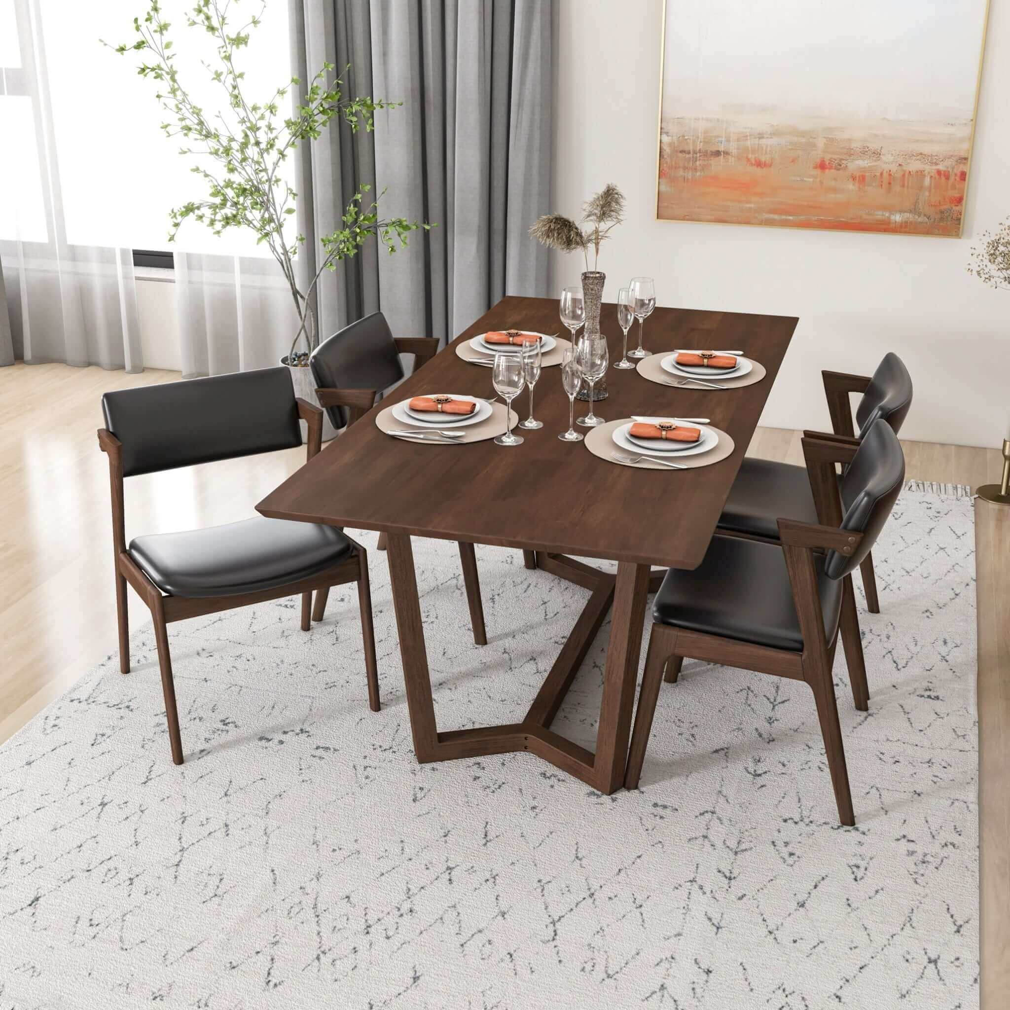 Marina  Solid Wood Dining Table In Brown - Image 7