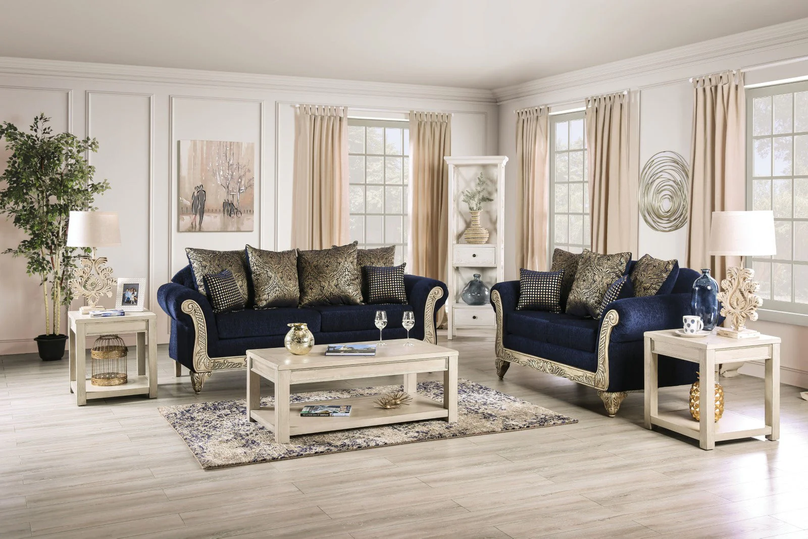 Marinella Royal Blue Loveseat - Image 7
